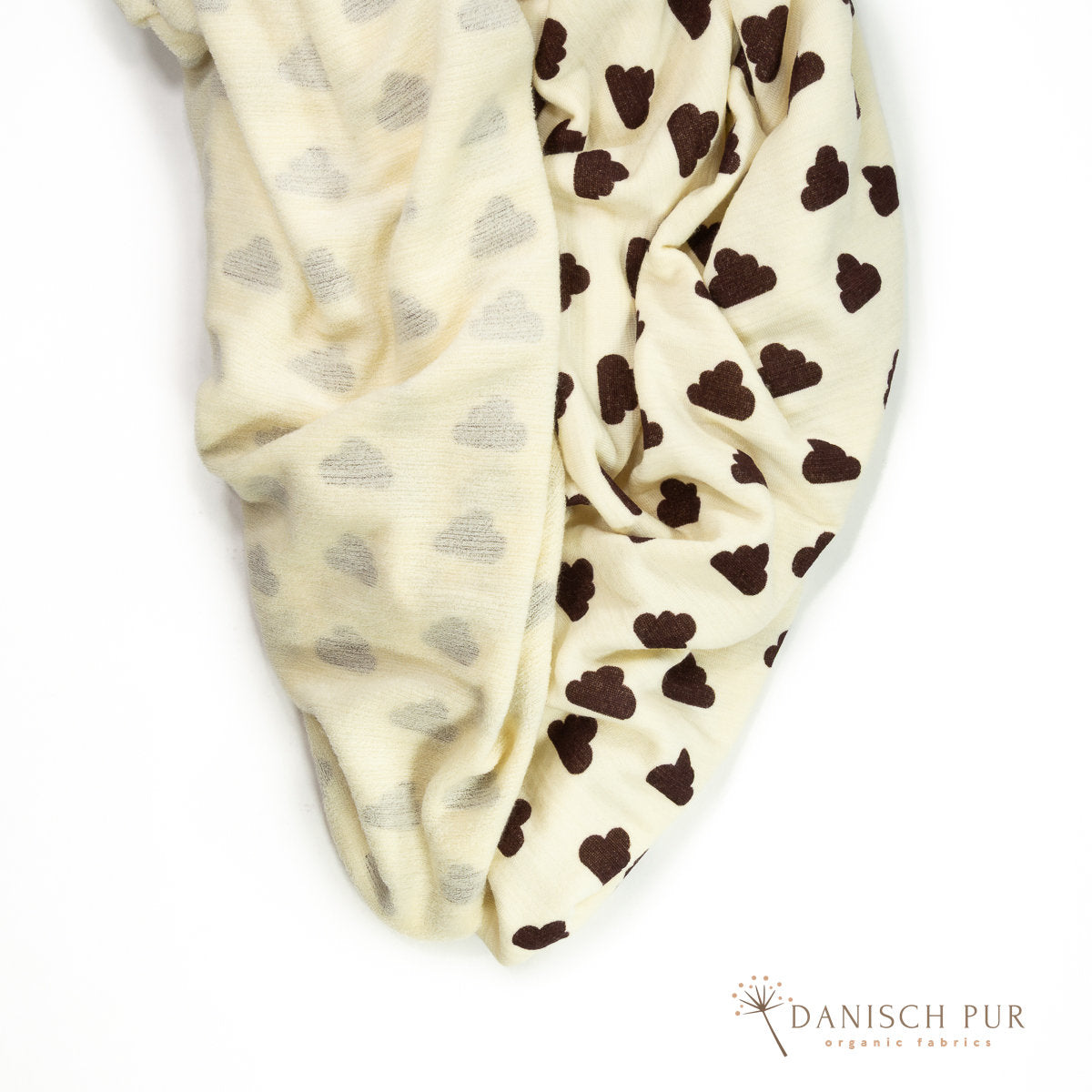 Bio Wolle/Lyocell Frottee Wolken auf Wollweiß (70% Schurwolle (Merino, kbt, mulesingfrei), 30% TENCEL™ Lyocell)