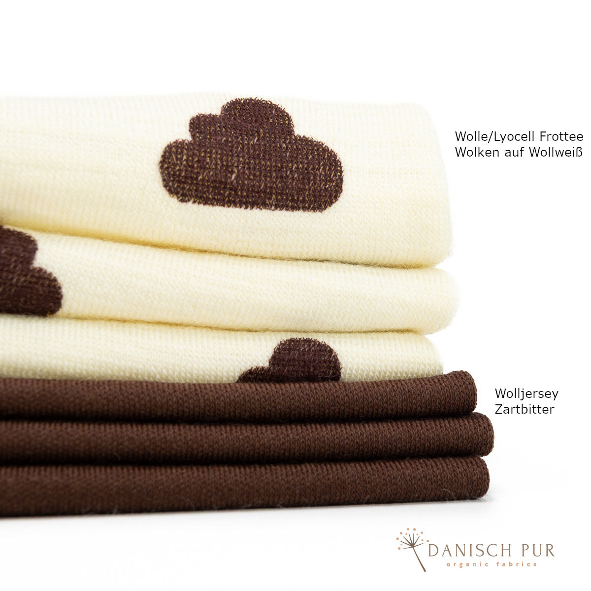 Bio Wolle/Lyocell Frottee Wolken auf Wollweiß (70% Schurwolle (Merino, kbt, mulesingfrei), 30% TENCEL™ Lyocell)