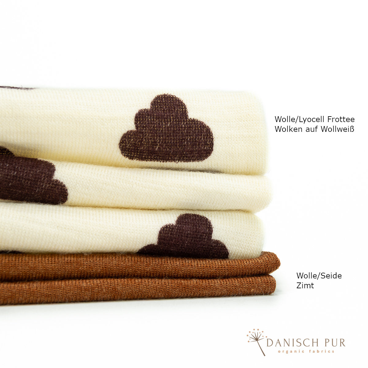 Bio Wolle/Lyocell Frottee Wolken auf Wollweiß (70% Schurwolle (Merino, kbt, mulesingfrei), 30% TENCEL™ Lyocell)