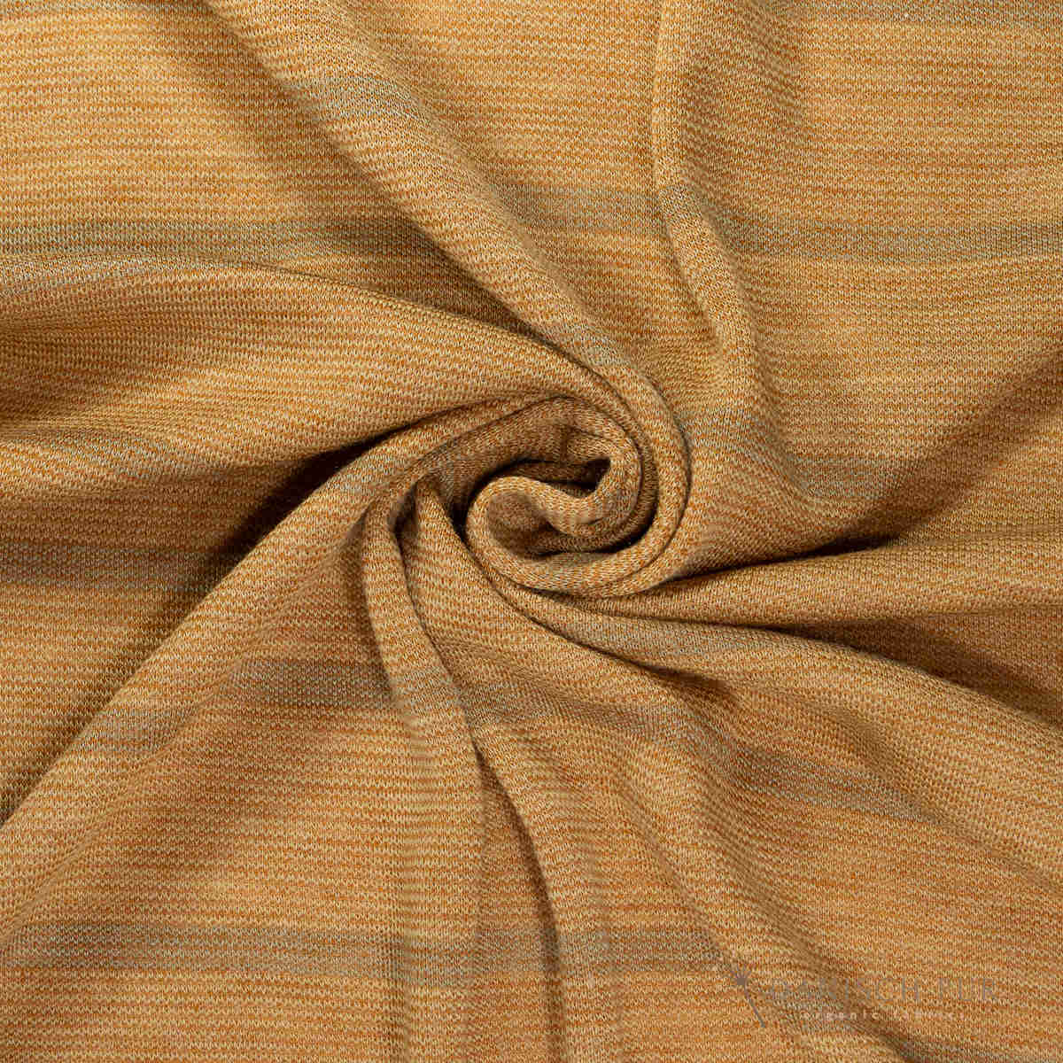 Bio Wolle/Lyocell Jersey Sanddorn-Cino Blockstreifen (70% Schurwolle (Merino, kbt, mulesingfrei), 30% TENCEL™ Lyocell)