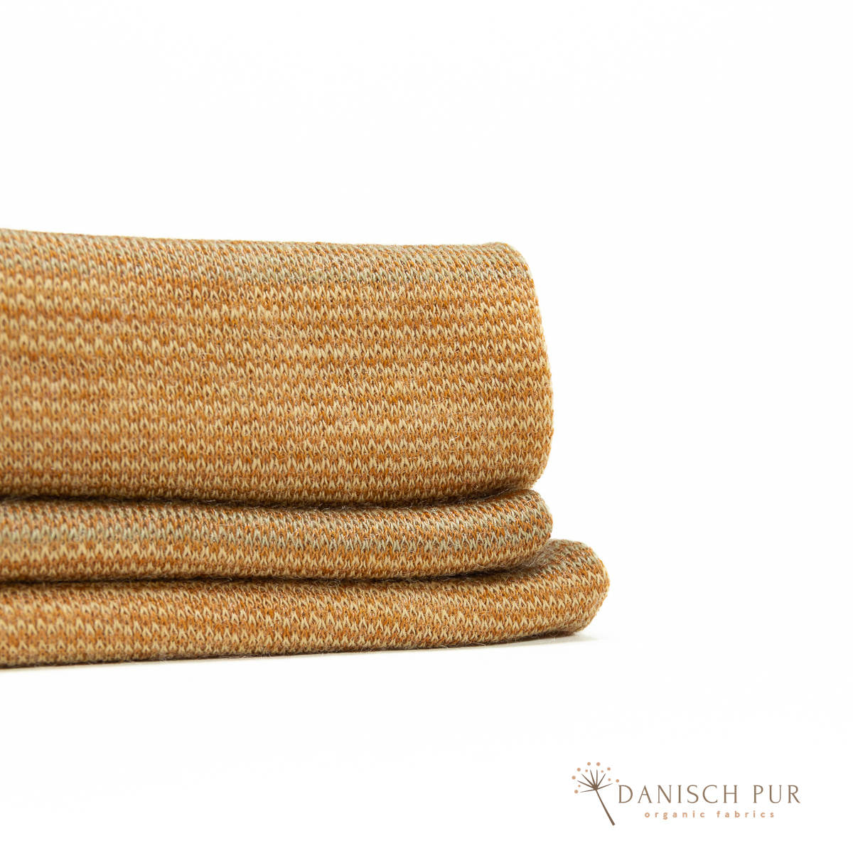 Bio Wolle/Lyocell Jersey Sanddorn-Cino Blockstreifen (70% Schurwolle (Merino, kbt, mulesingfrei), 30% TENCEL™ Lyocell)