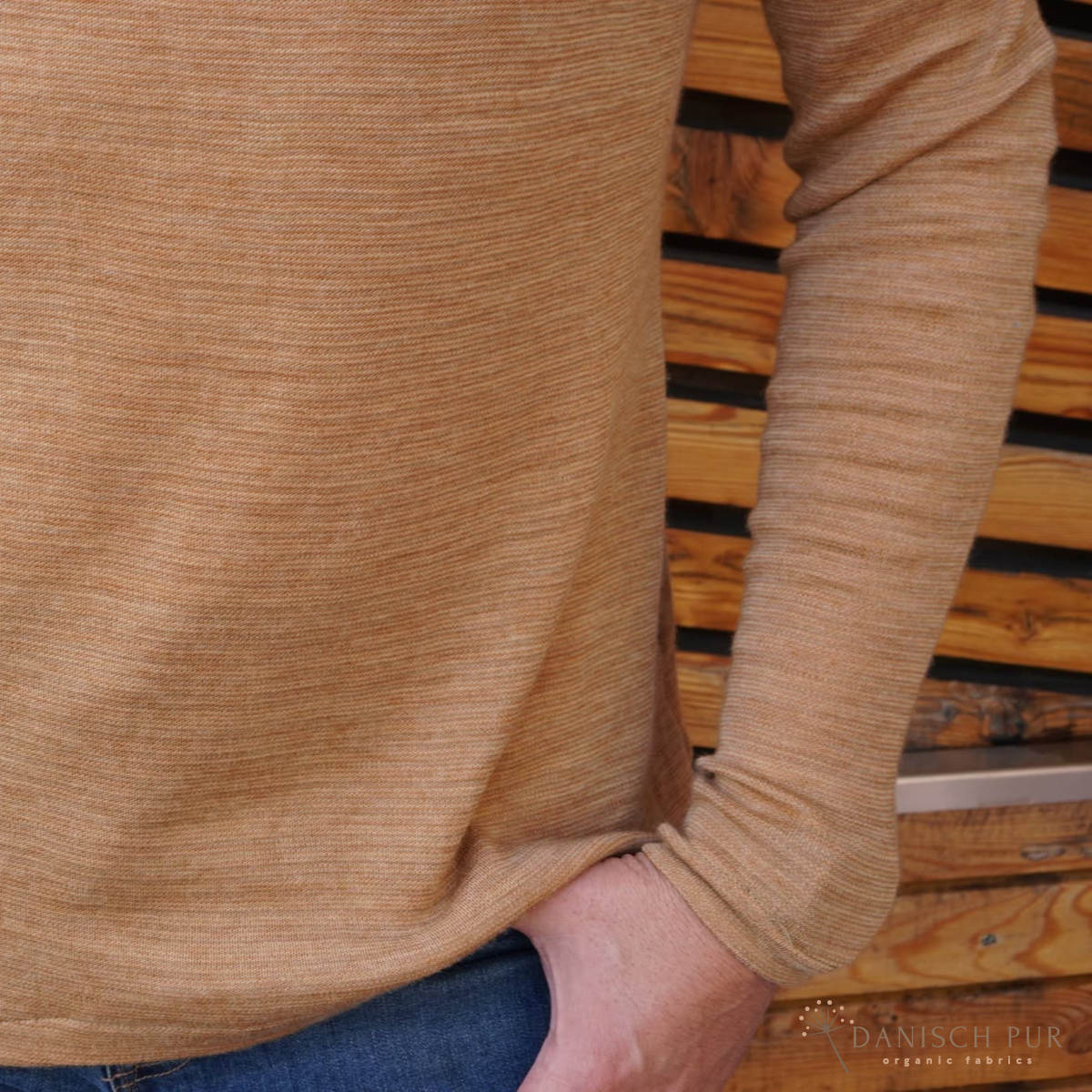 Bio Wolle/Lyocell Jersey Sanddorn-Cino (70% Schurwolle (Merino, kbt, mulesingfrei), 30% TENCEL™ Lyocell)