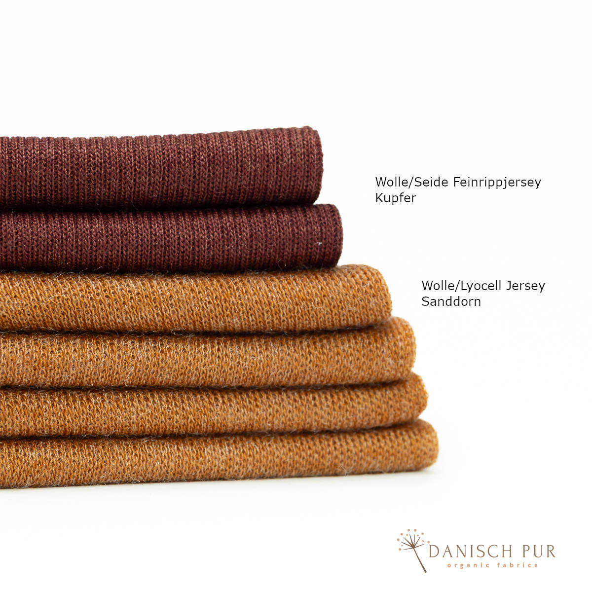 Bio Wolle/Lyocell Jersey Sanddorn Uni (70% Schurwolle (Merino, kbt, mulesingfrei), 30% TENCEL™ Lyocell)