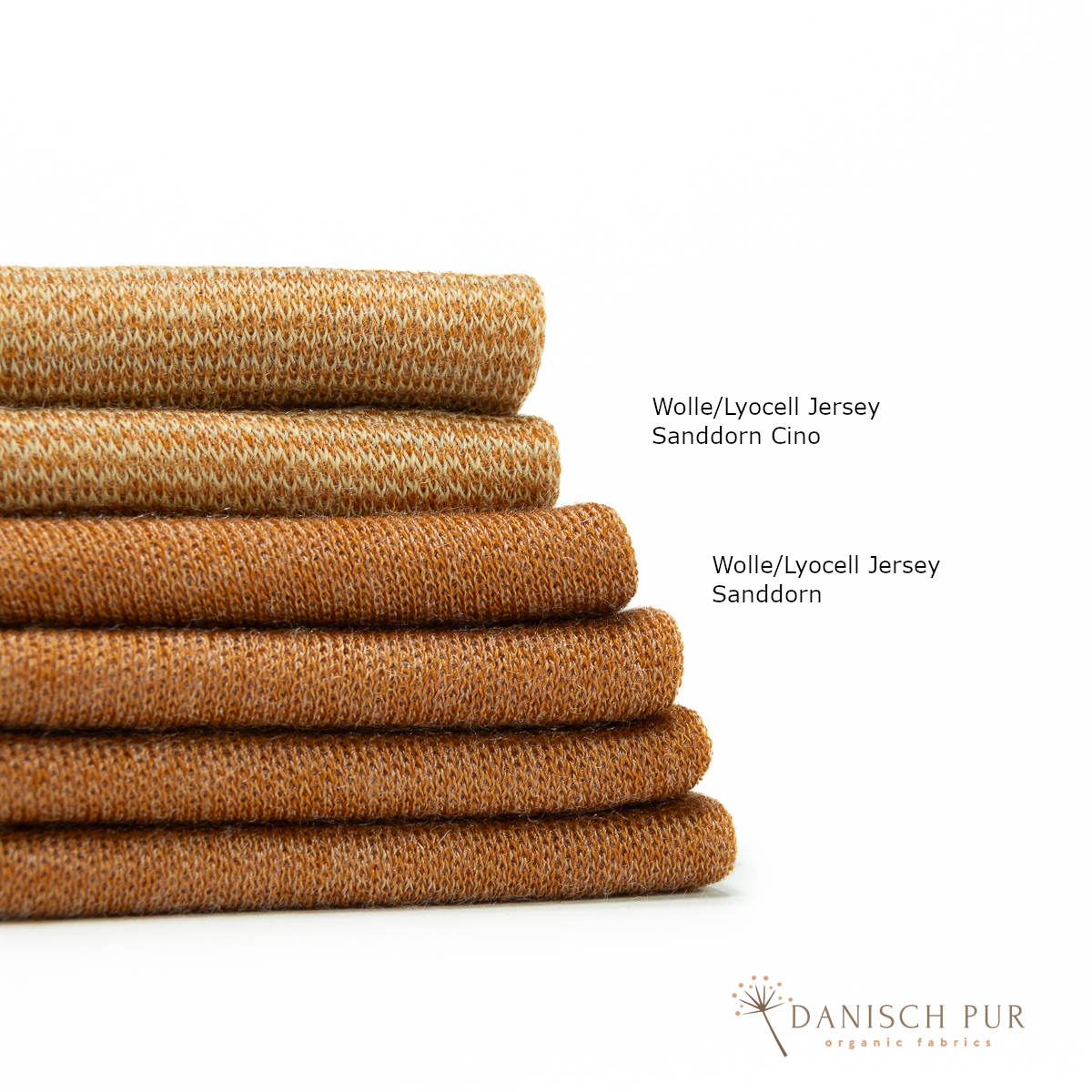Bio Wolle/Lyocell Jersey Sanddorn Uni (70% Schurwolle (Merino, kbt, mulesingfrei), 30% TENCEL™ Lyocell)