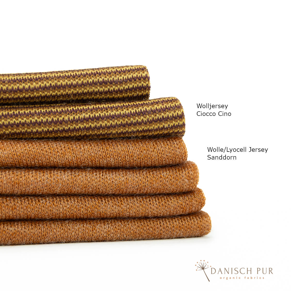 Bio Wolle/Lyocell Jersey Sanddorn Uni (70% Schurwolle (Merino, kbt, mulesingfrei), 30% TENCEL™ Lyocell)