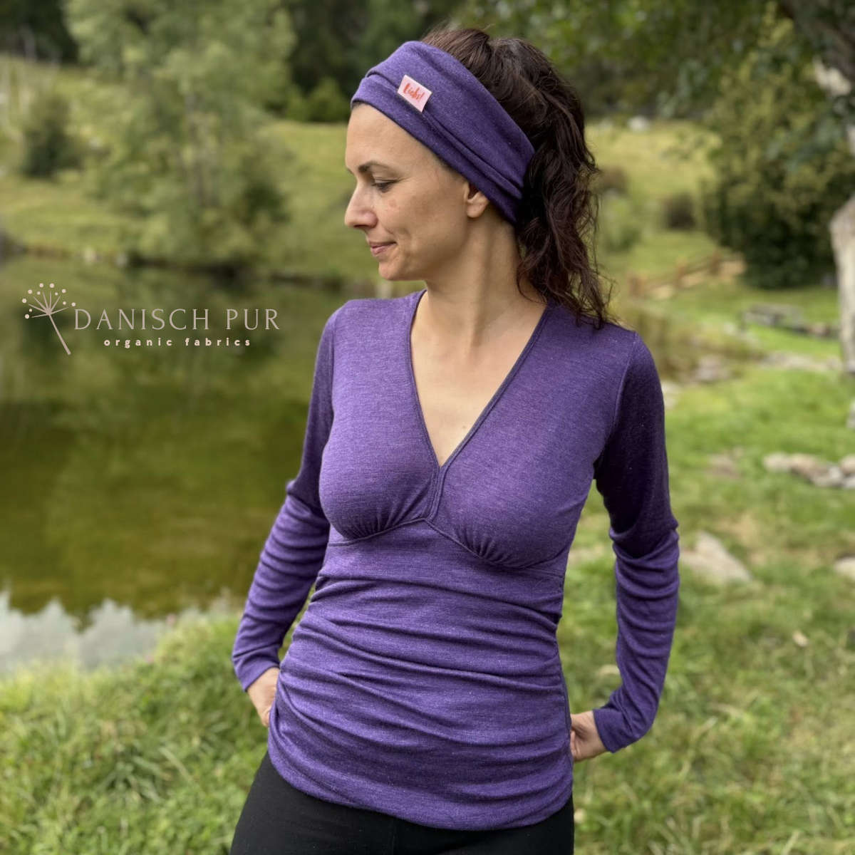 Coupon 40 cm Bio Wolle Seide Amethyst (70% Schurwolle Merino, kbt, mulesingfrei, 30% Seide)