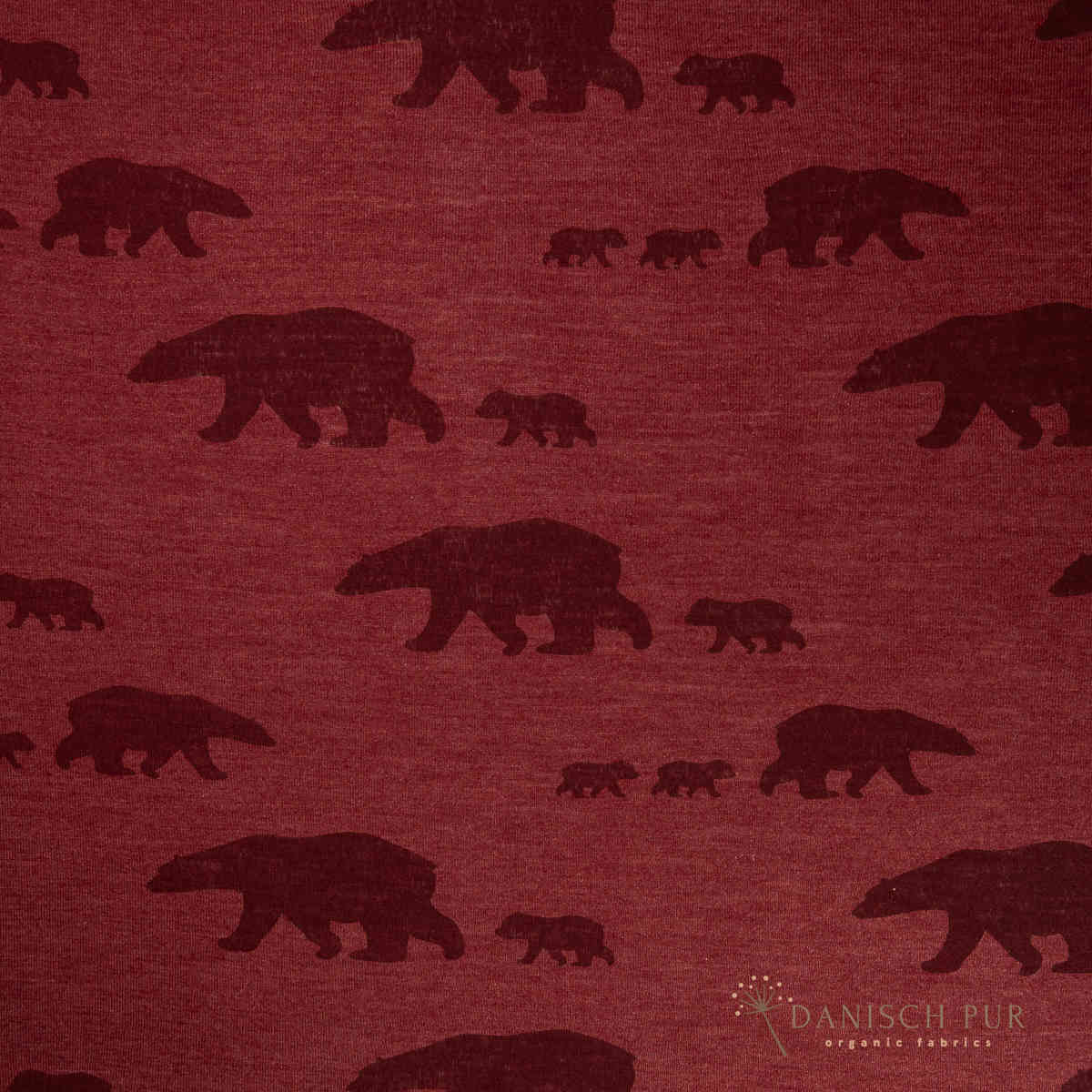 Bio Wolle Seide Bären auf Wanderschaft Karminrot (70% Schurwolle, Merino kbt, mulesingfrei, 30% Seide)