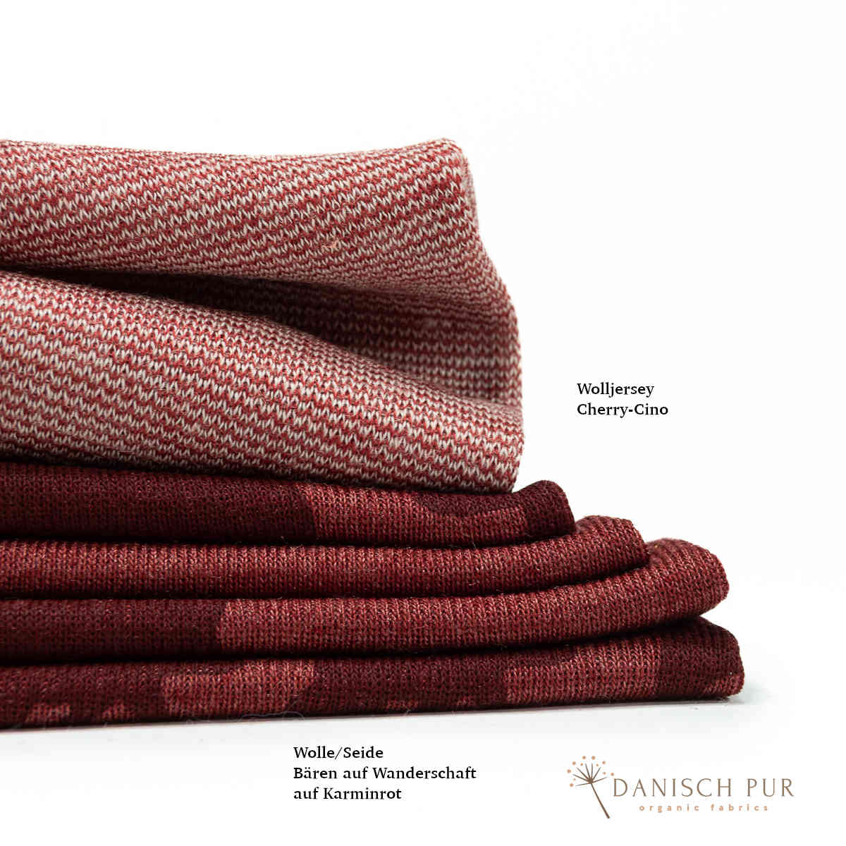 Bio Wolle Seide Bären auf Wanderschaft Karminrot (70% Schurwolle, Merino kbt, mulesingfrei, 30% Seide)