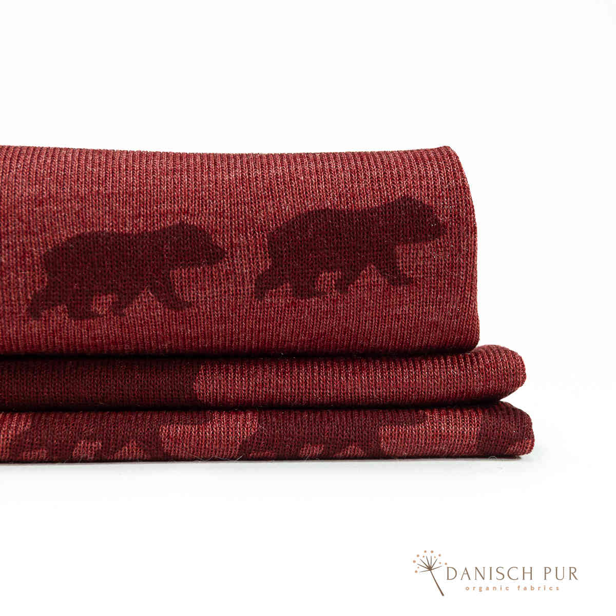 Bio Wolle Seide Bären auf Wanderschaft Karminrot (70% Schurwolle, Merino kbt, mulesingfrei, 30% Seide)