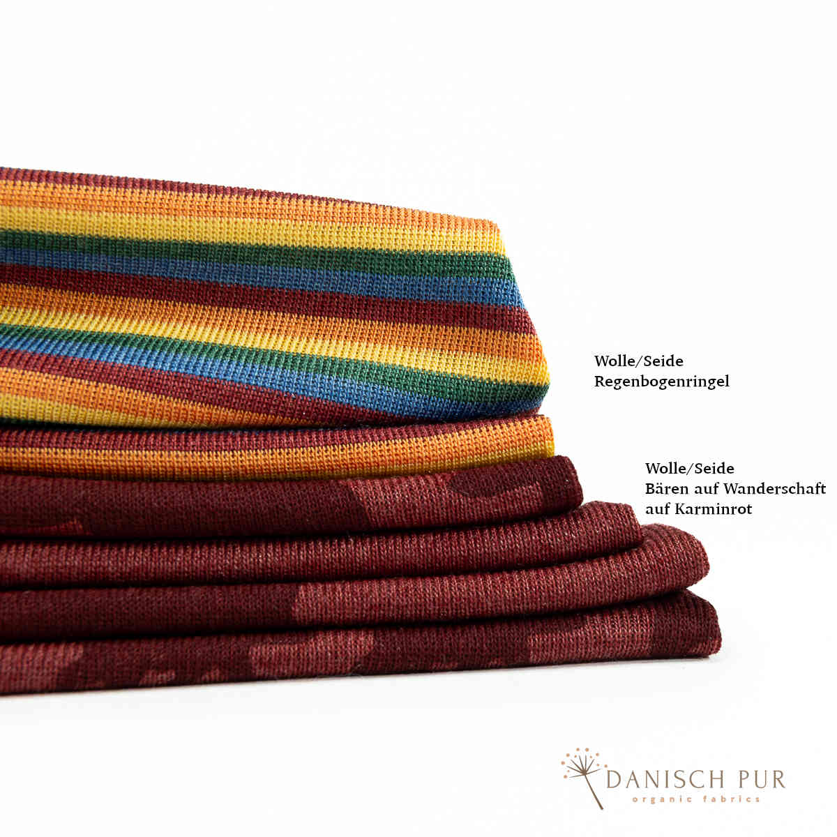 Bio Wolle Seide Bären auf Wanderschaft Karminrot (70% Schurwolle, Merino kbt, mulesingfrei, 30% Seide)