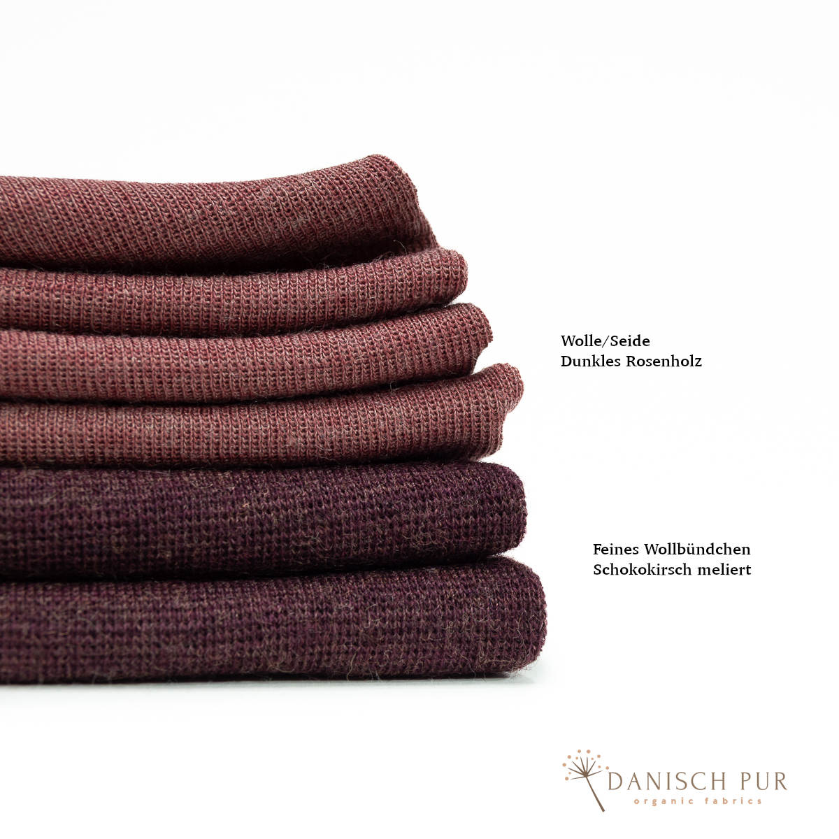 Organic wool silk chocolate-cherry (organic, mulesing-free)
