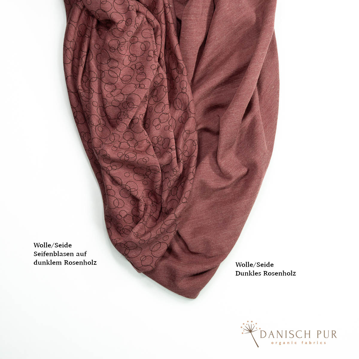 Organic wool silk chocolate-cherry (organic, mulesing-free)