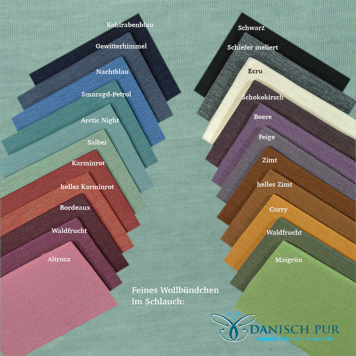 Organic wool silk sage (organic, mulesing-free)
