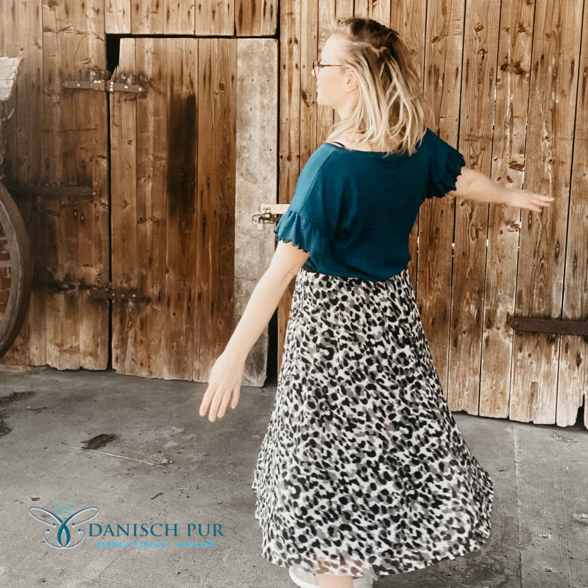 Organic wool jersey flamingo-cino (merino, organic, mulesing-free)
