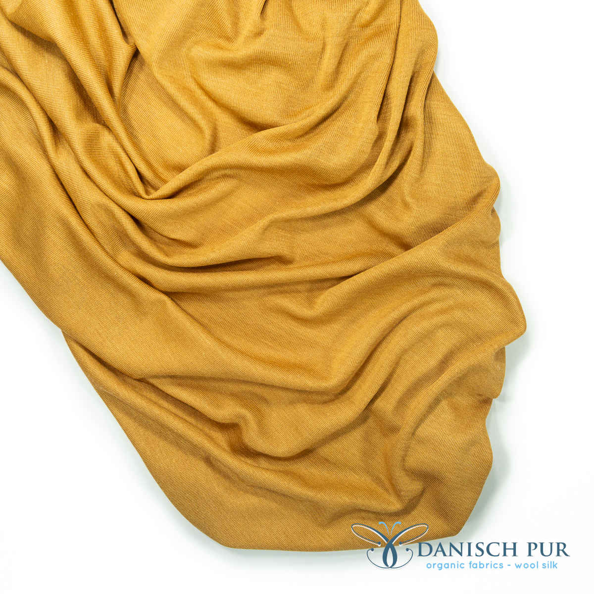 Organic wool silk mustard yellow (organic, mulesing-free)
