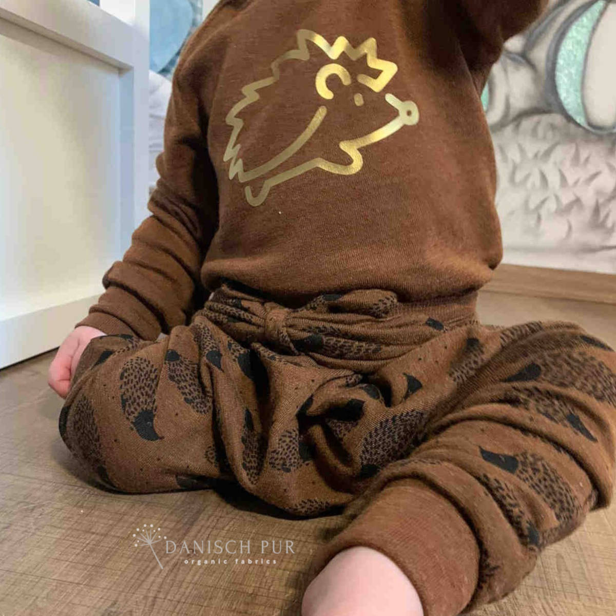 Bio Wolle Seide Igel auf Zimt (70% Schurwolle Merino, kbt, mulesingfrei, 30% Seide)