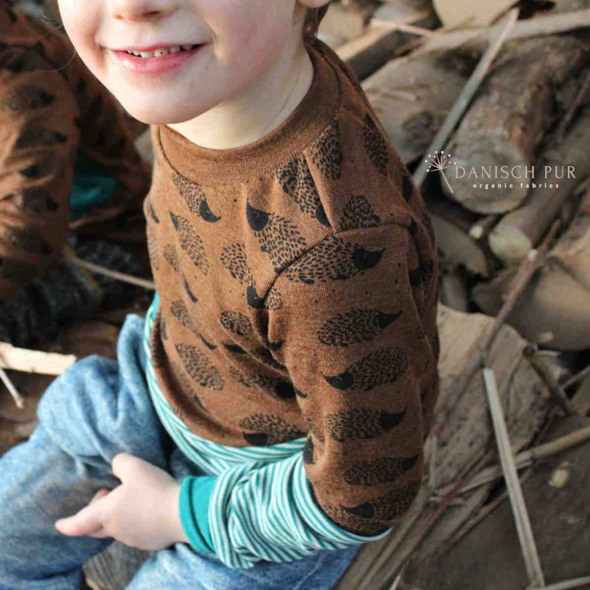 Bio Wolle Seide Igel auf Zimt (70% Schurwolle Merino, kbt, mulesingfrei, 30% Seide)