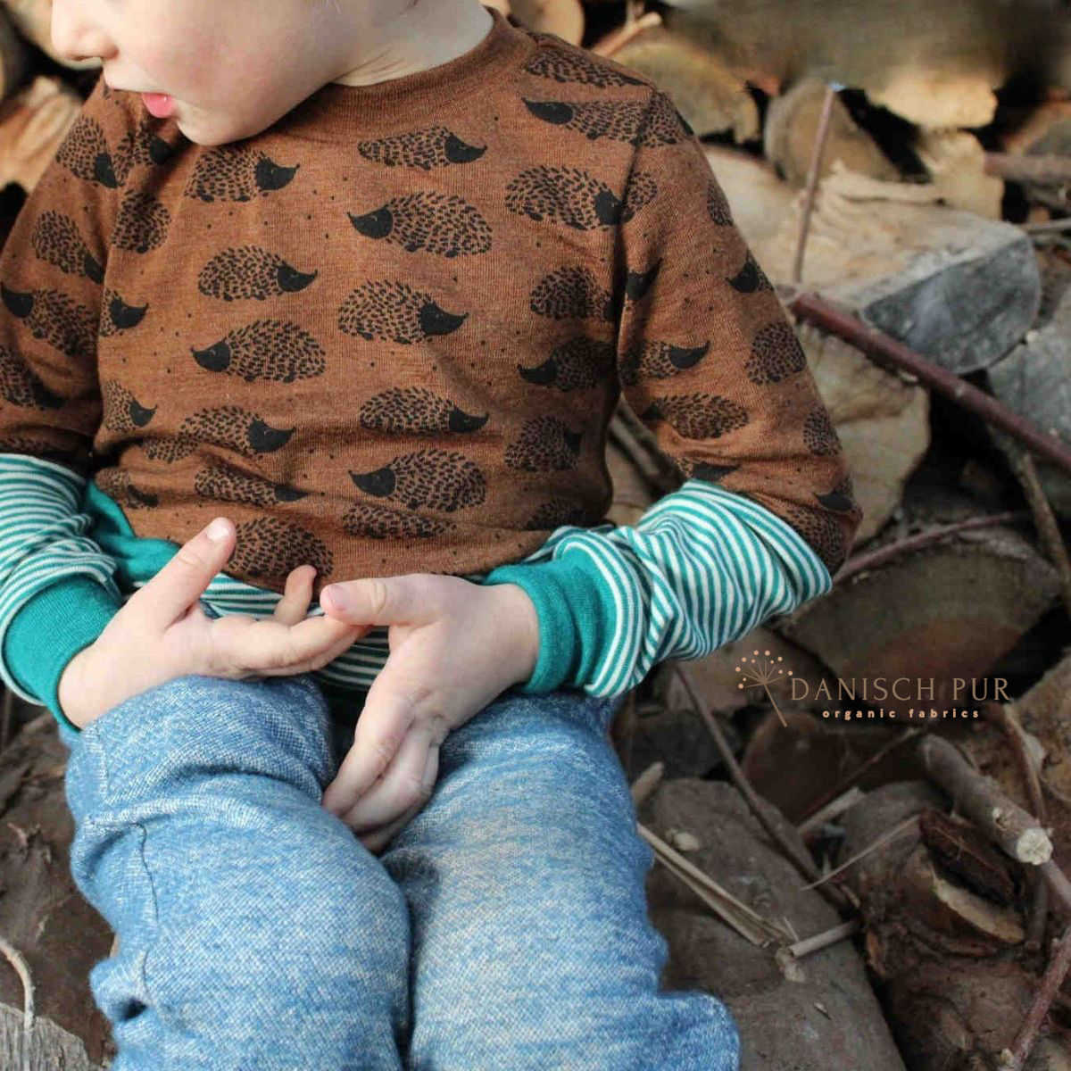 Bio Wolle Seide Igel auf Zimt (70% Schurwolle Merino, kbt, mulesingfrei, 30% Seide)