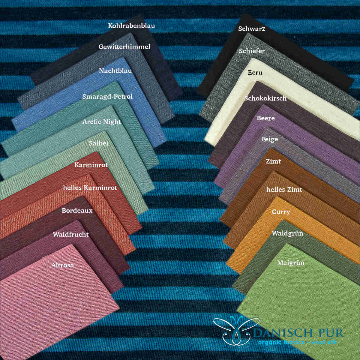 Bio Wolle Seide Kohlrabenblaue Fjord-Ringel (70% Schurwolle Merino, kbt, mulesingfrei, 30% Seide)