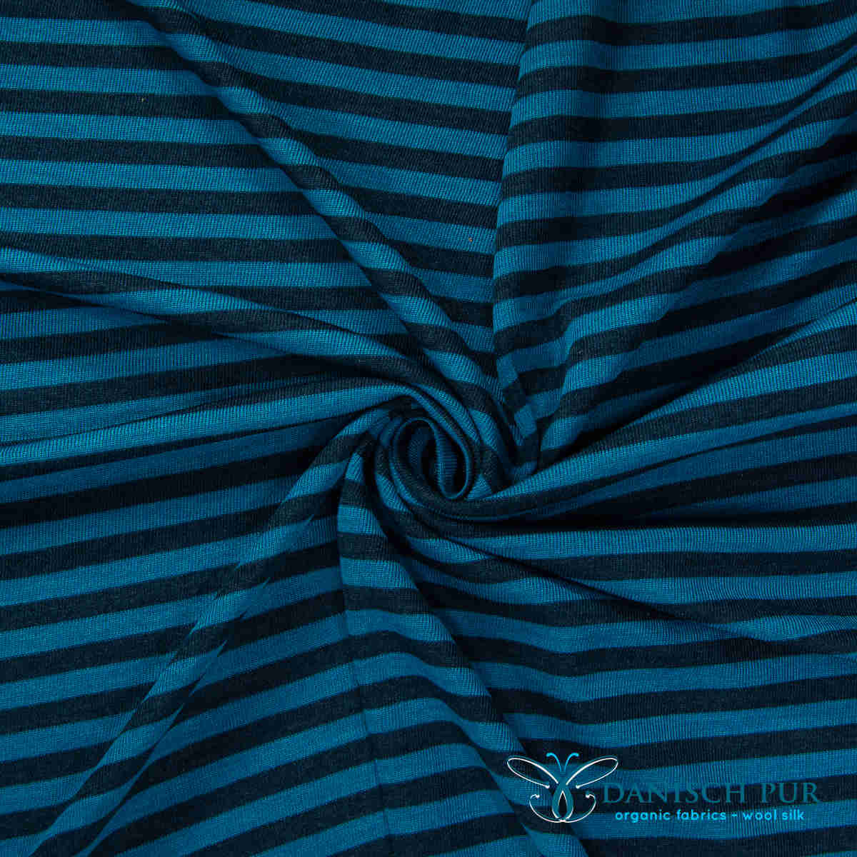 Bio Wolle Seide Kohlrabenblaue Fjord-Ringel (70% Schurwolle Merino, kbt, mulesingfrei, 30% Seide)