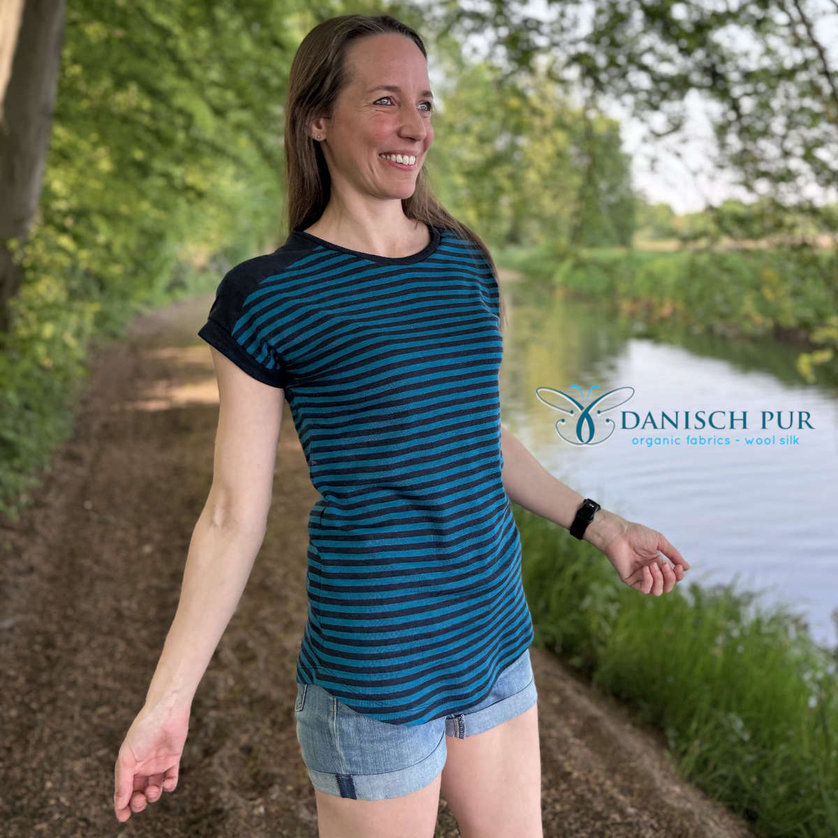 Bio Wolle Seide Kohlrabenblaue Fjord-Ringel (70% Schurwolle Merino, kbt, mulesingfrei, 30% Seide)