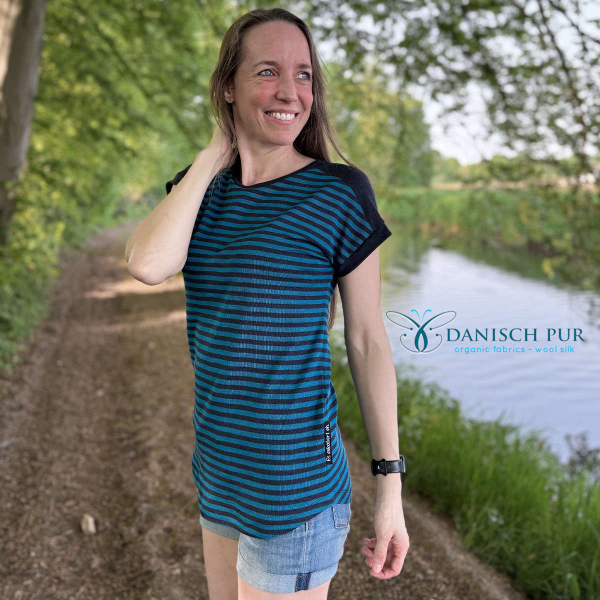 Bio Wolle Seide Kohlrabenblaue Fjord-Ringel (70% Schurwolle Merino, kbt, mulesingfrei, 30% Seide)