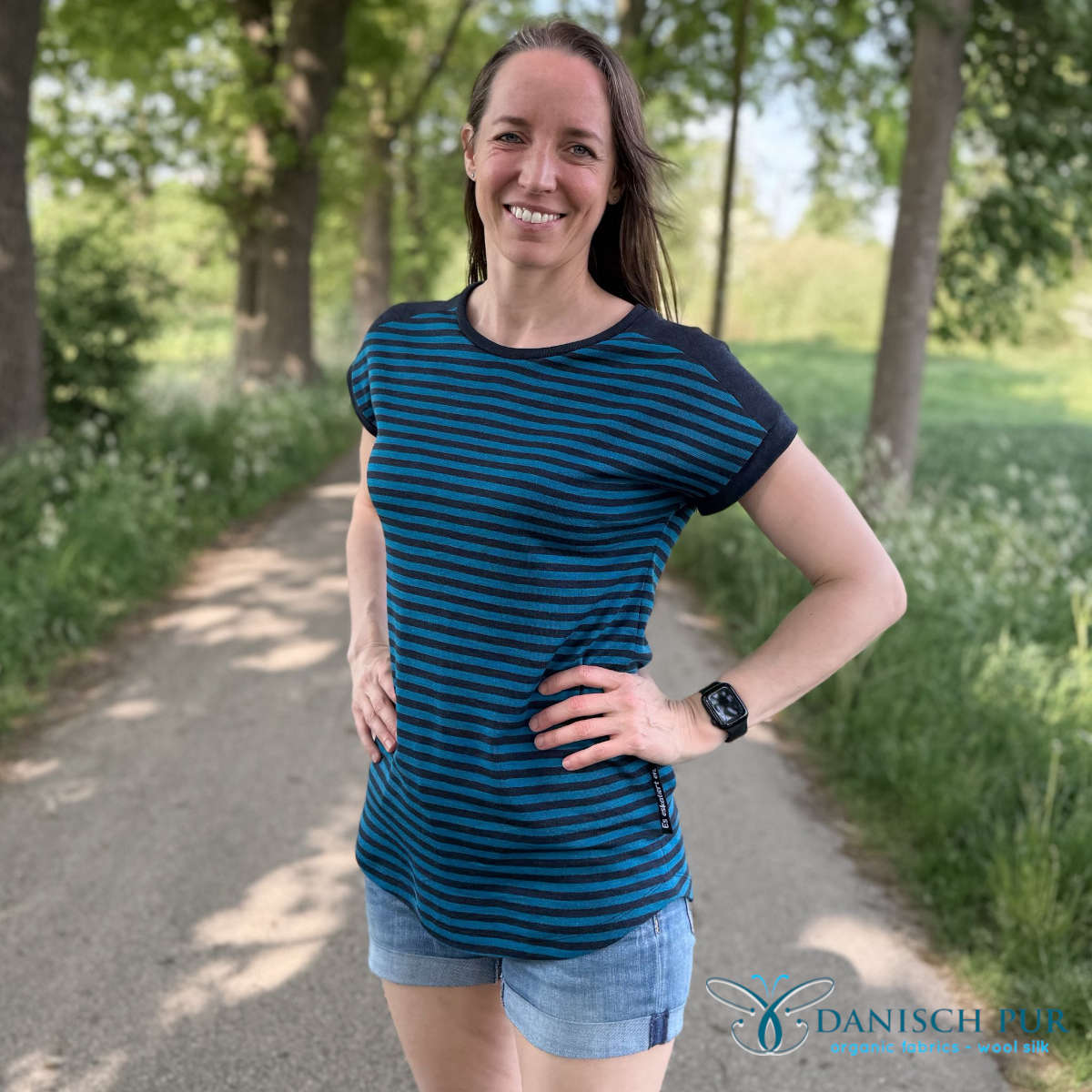 Bio Wolle Seide Kohlrabenblaue Fjord-Ringel (70% Schurwolle Merino, kbt, mulesingfrei, 30% Seide)