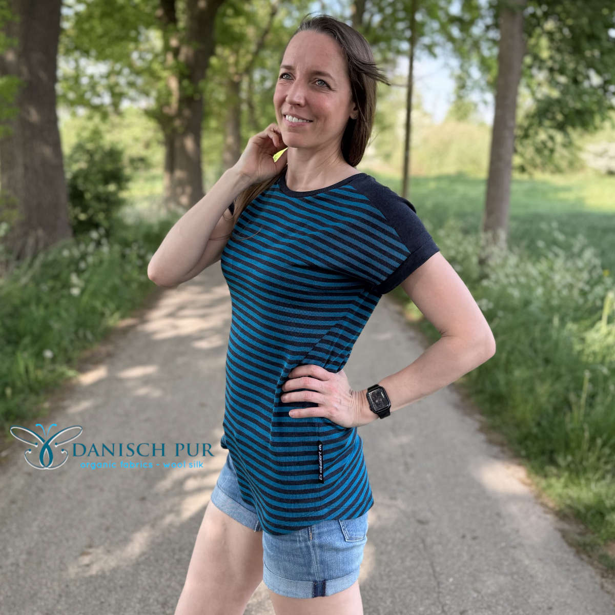 Bio Wolle Seide Kohlrabenblaue Fjord-Ringel (70% Schurwolle Merino, kbt, mulesingfrei, 30% Seide)