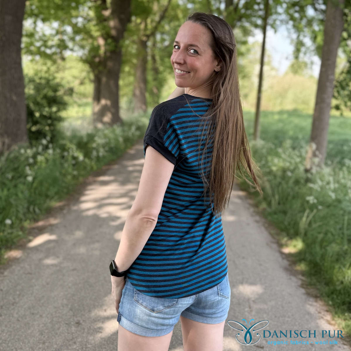 Bio Wolle Seide Kohlrabenblaue Fjord-Ringel (70% Schurwolle Merino, kbt, mulesingfrei, 30% Seide)