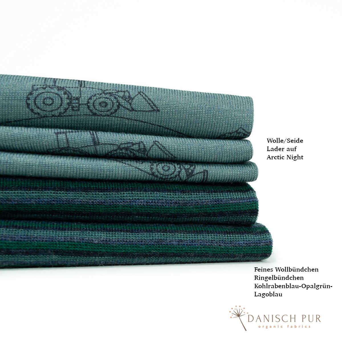 Organic wool silk lather on Arctic Night (kbt, mulesing-free)