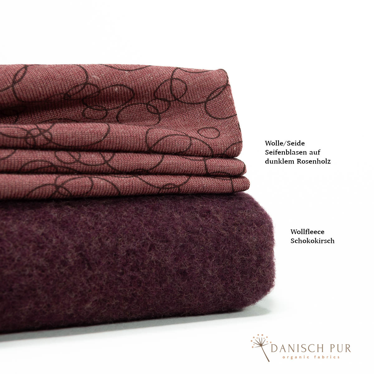 Organic wool silk chocolate-cherry (organic, mulesing-free)
