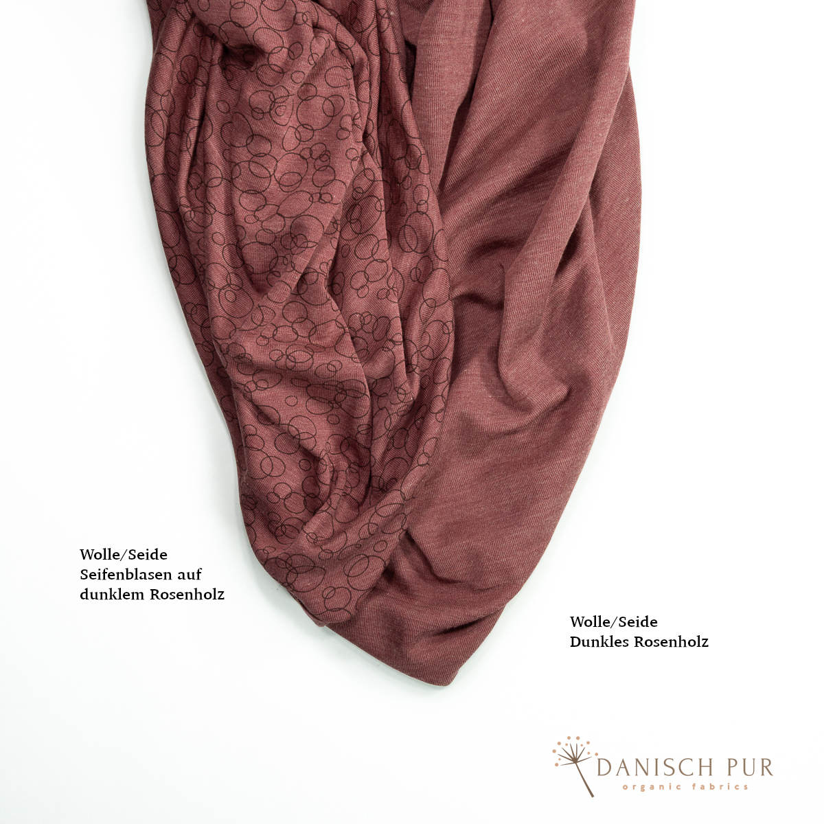 Organic wool silk chocolate-cherry (organic, mulesing-free)