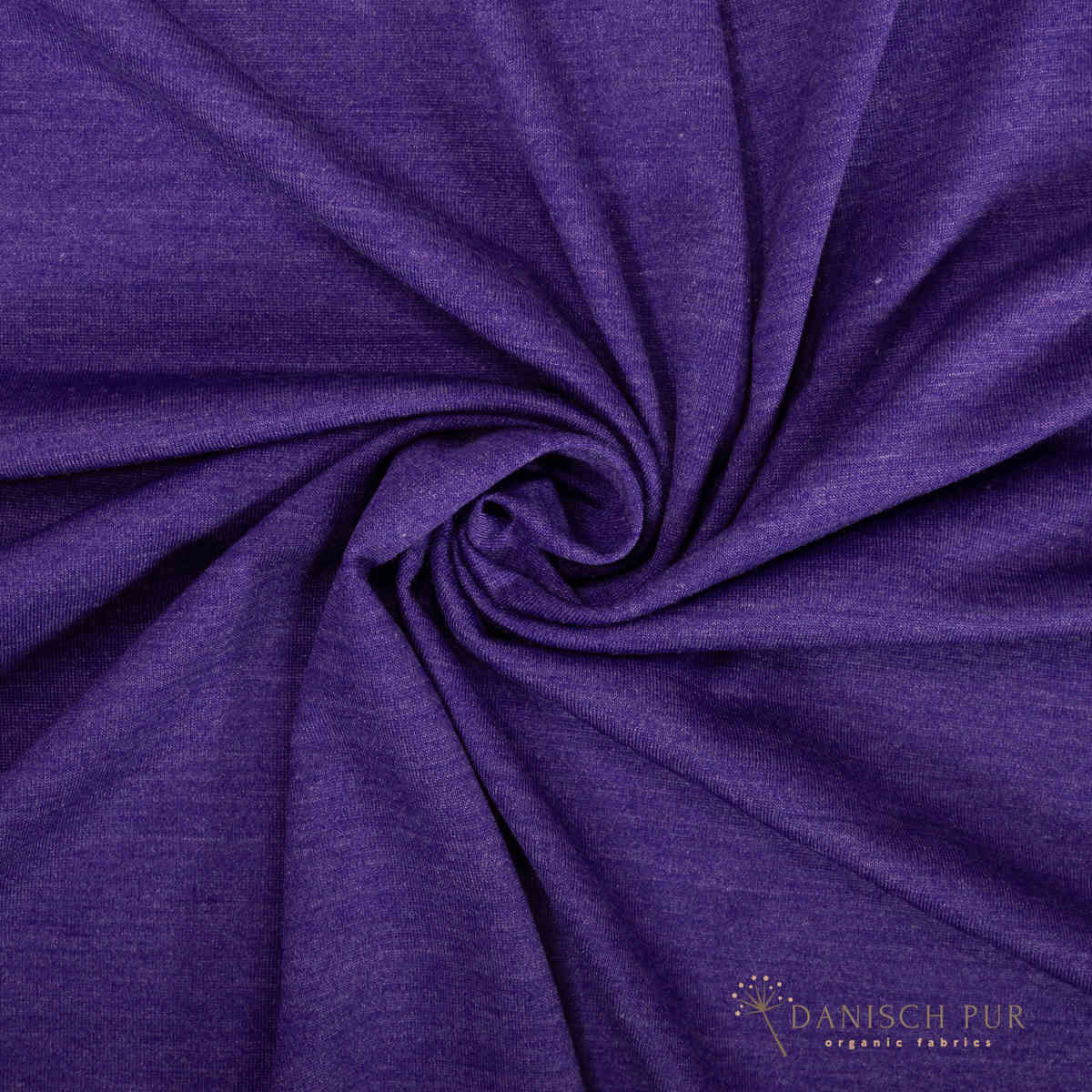 Organic wool silk dandelions on black (kbt, mulesing free) 125cm
