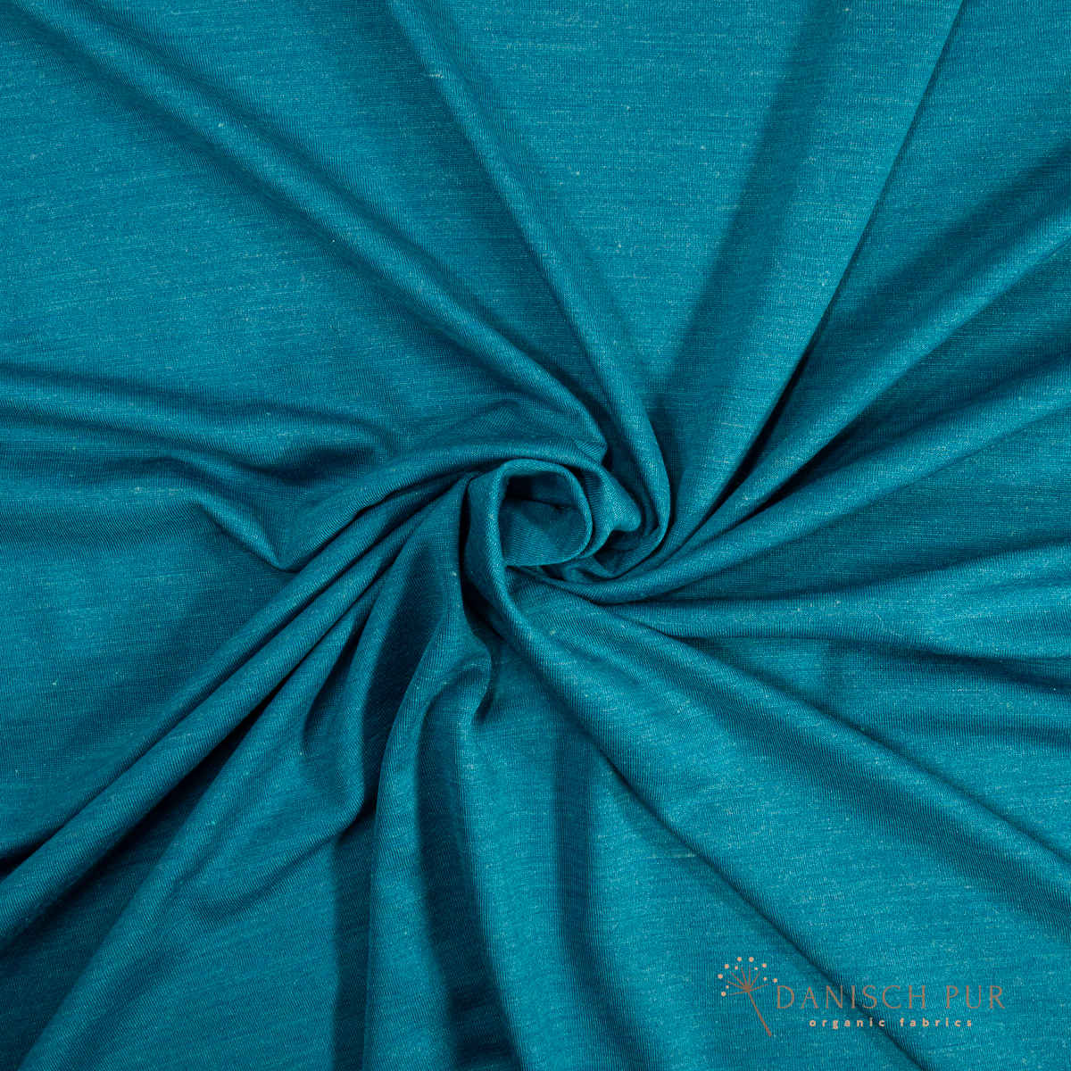 Organic wool silk dandelions on black (kbt, mulesing free) 125cm