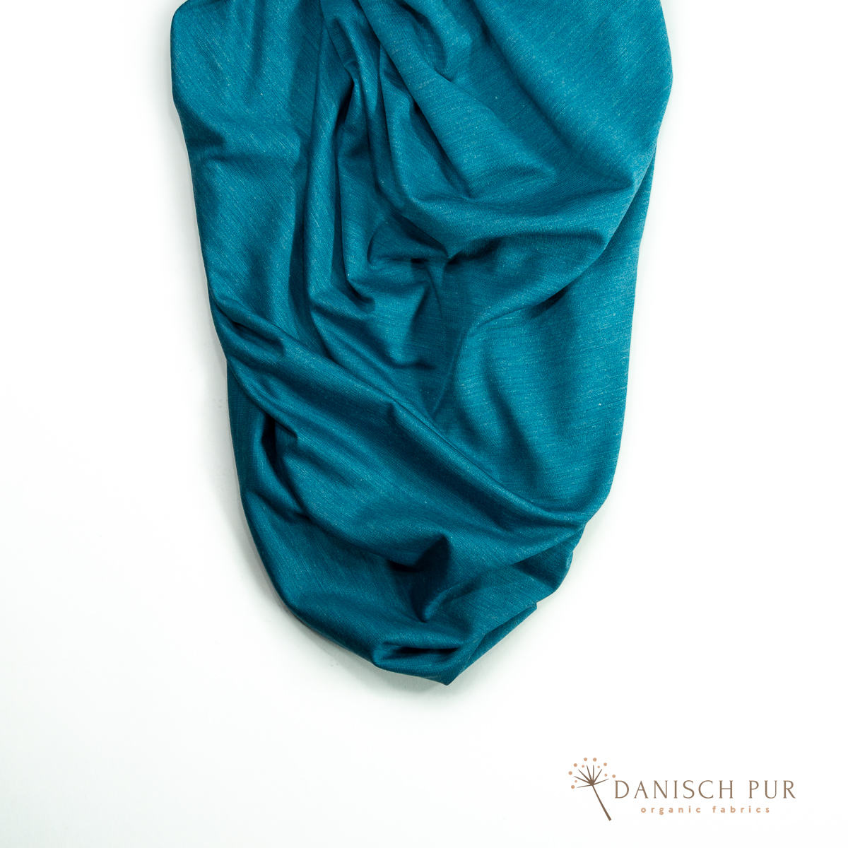 Organic wool silk dandelions on black (kbt, mulesing free) 125cm