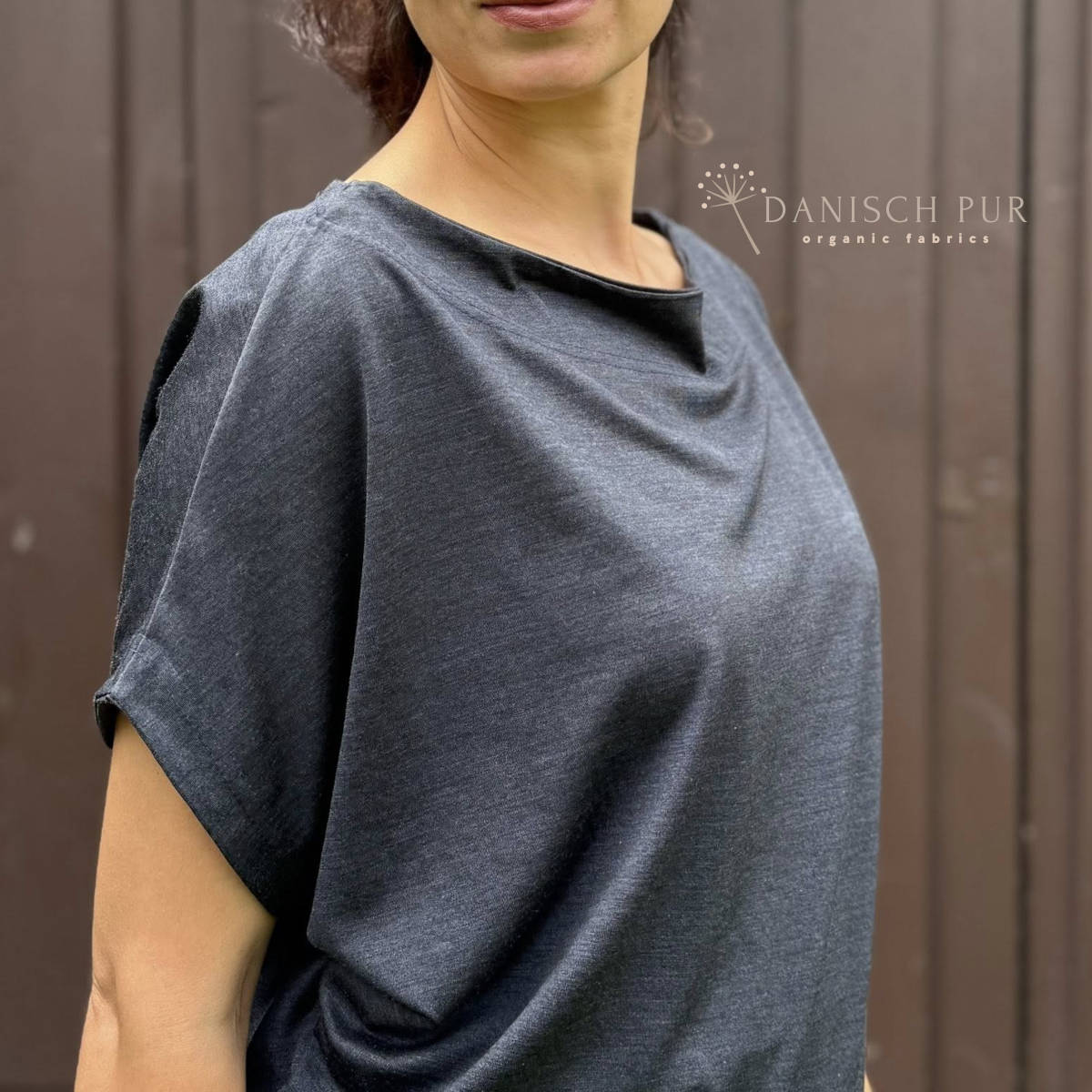 Singlejersey Bio Wolle Seide Kohlrabenblau (70% Schurwolle Merino, kbt, mulesingfrei, 30% Seide)