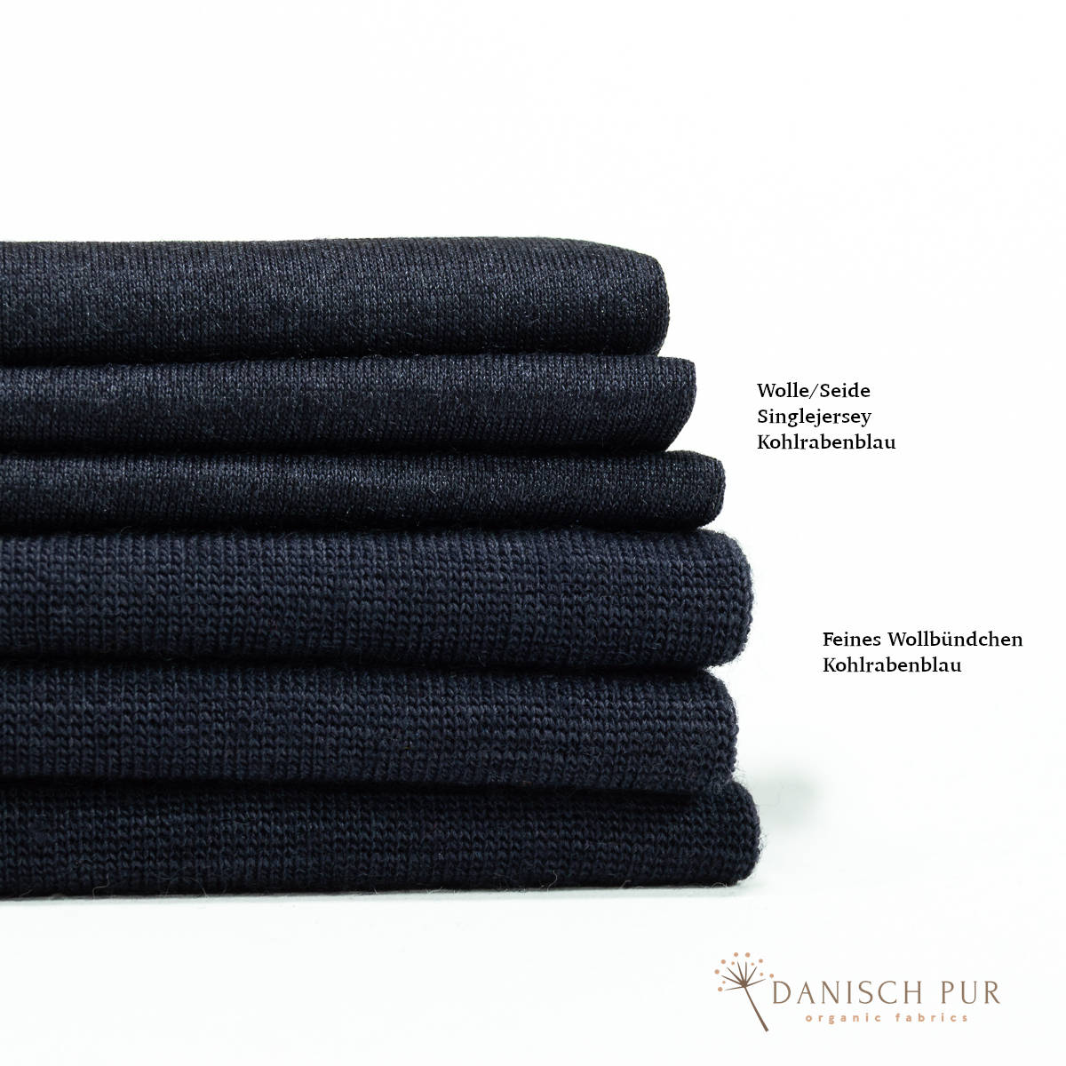 Singlejersey Bio Wolle Seide Kohlrabenblau (70% Schurwolle Merino, kbt, mulesingfrei, 30% Seide)