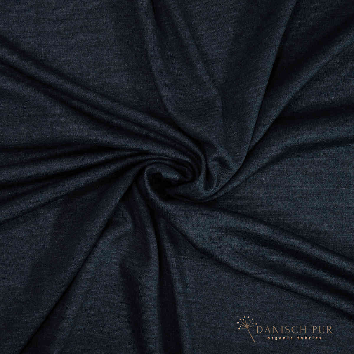 Singlejersey Bio Wolle Seide Kohlrabenblau (70% Schurwolle Merino, kbt, mulesingfrei, 30% Seide)