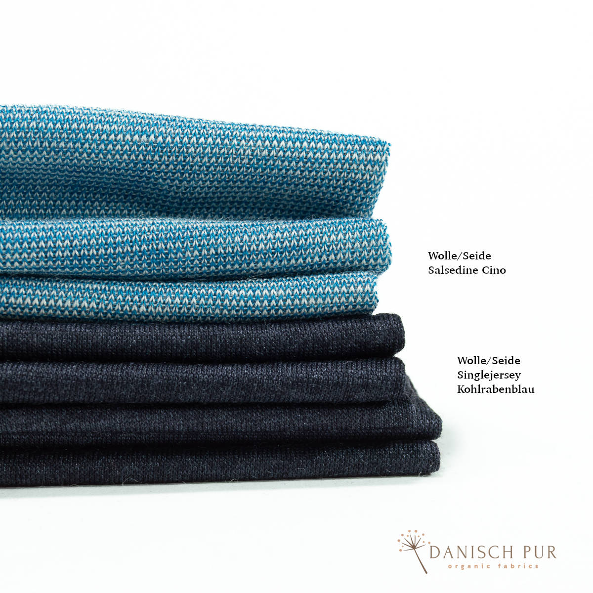 Singlejersey Bio Wolle Seide Kohlrabenblau (70% Schurwolle Merino, kbt, mulesingfrei, 30% Seide)