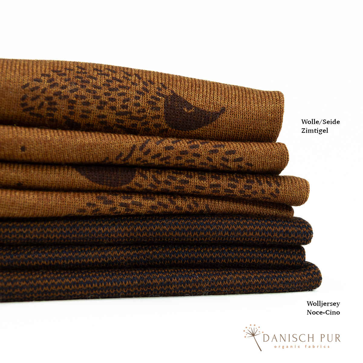 Bio Wolle Seide Igel auf Zimt (70% Schurwolle Merino, kbt, mulesingfrei, 30% Seide)