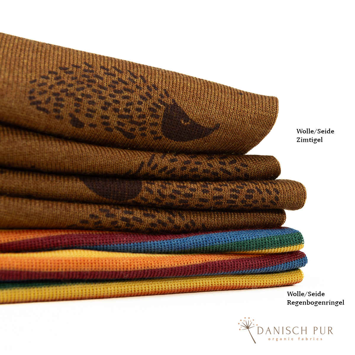 Bio Wolle Seide Igel auf Zimt (70% Schurwolle Merino, kbt, mulesingfrei, 30% Seide)