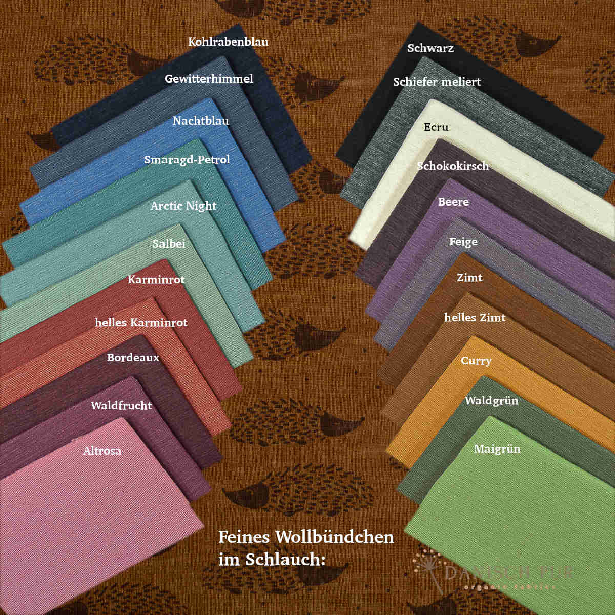 Bio Wolle Seide Igel auf Zimt (70% Schurwolle Merino, kbt, mulesingfrei, 30% Seide)