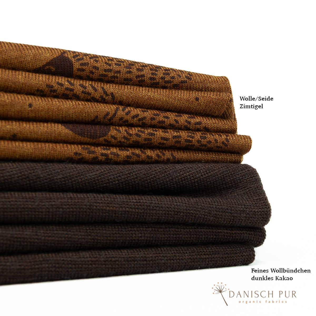 Bio Wolle Seide Igel auf Zimt (70% Schurwolle Merino, kbt, mulesingfrei, 30% Seide)