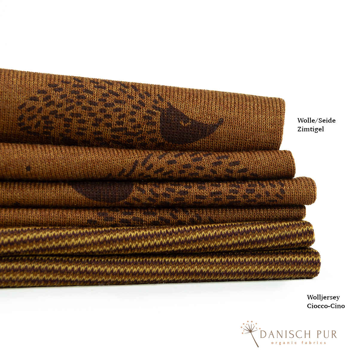 Bio Wolle Seide Igel auf Zimt (70% Schurwolle Merino, kbt, mulesingfrei, 30% Seide)