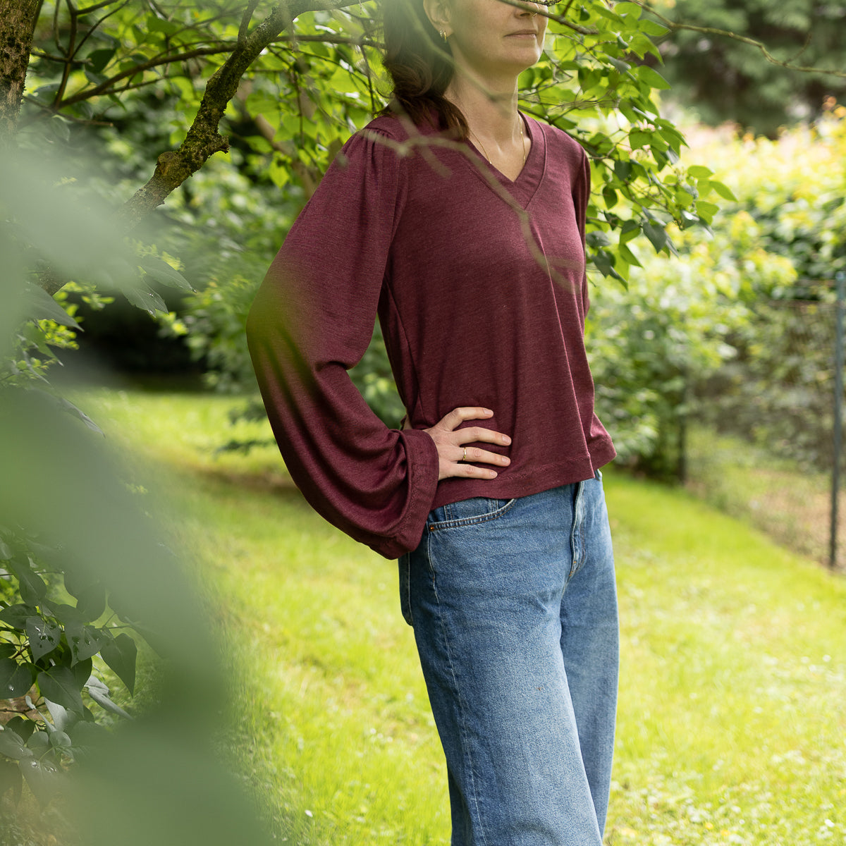 Organic wool silk chocolate-cherry (organic, mulesing-free)