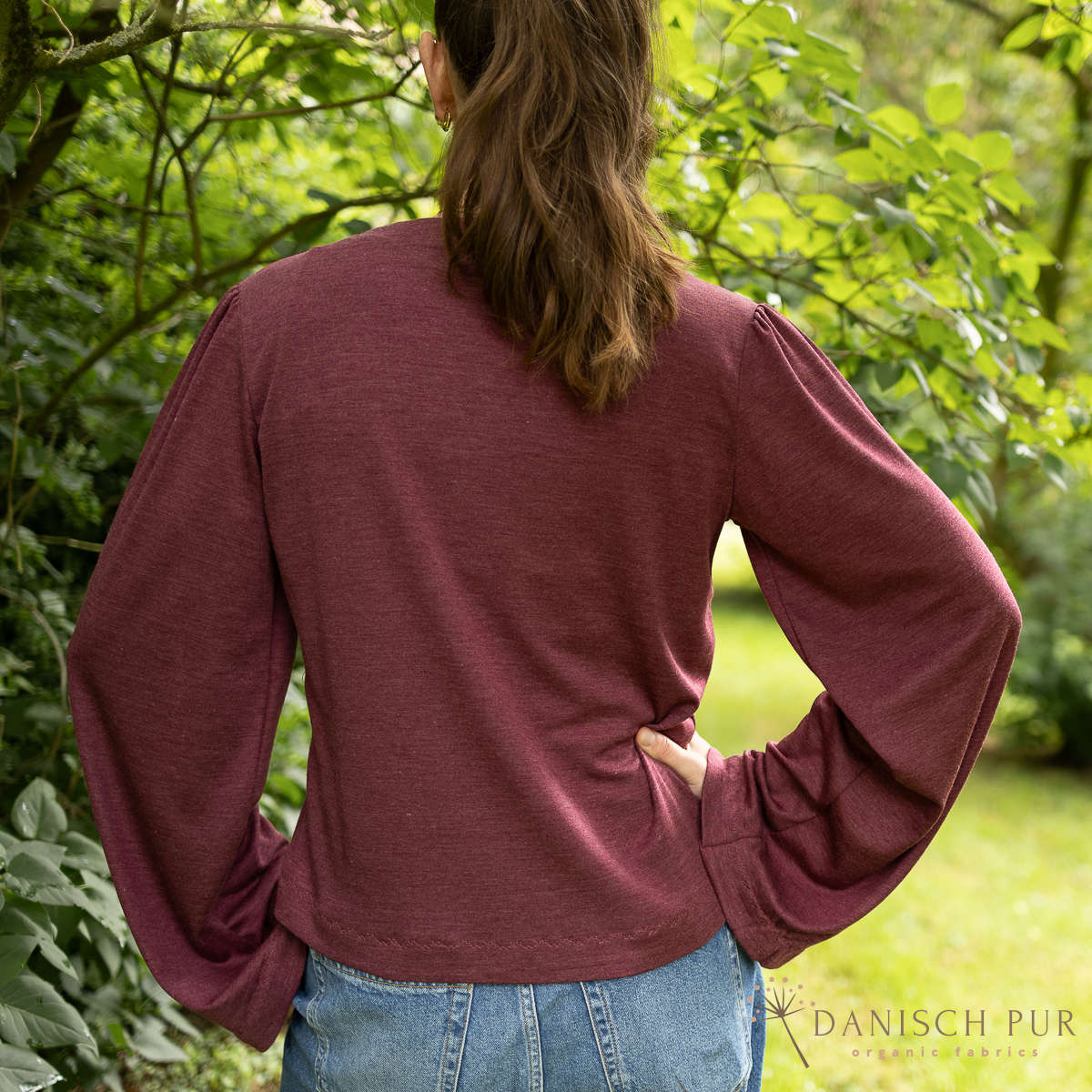 Organic wool silk chocolate-cherry (organic, mulesing-free)