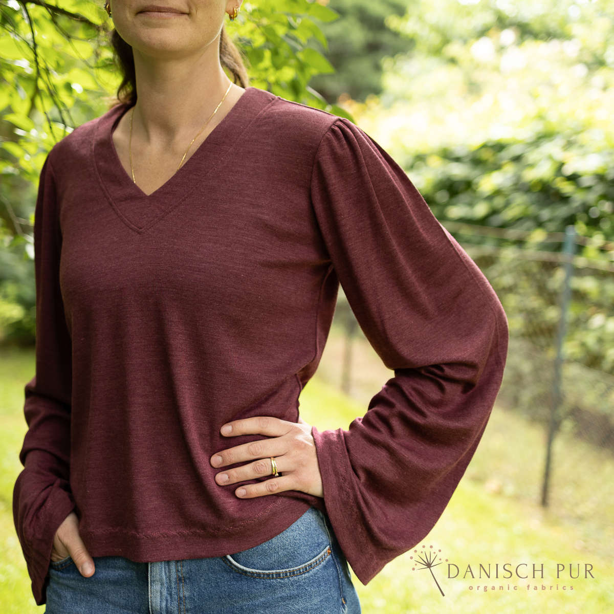 Organic wool silk chocolate-cherry (organic, mulesing-free)