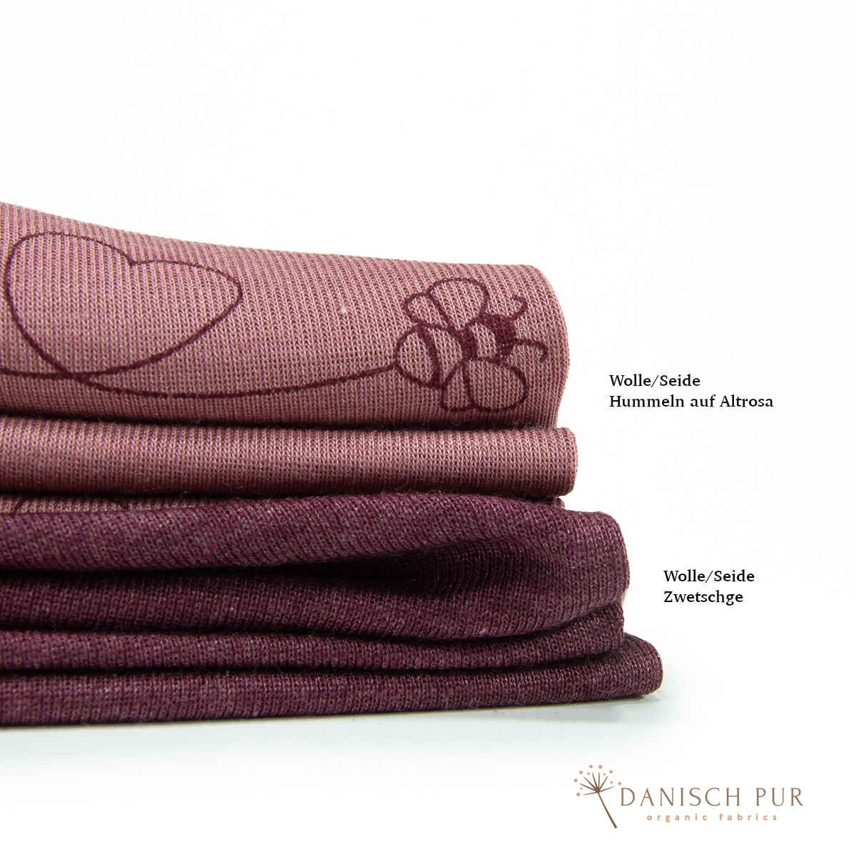 Organic wool silk chocolate-cherry (organic, mulesing-free)