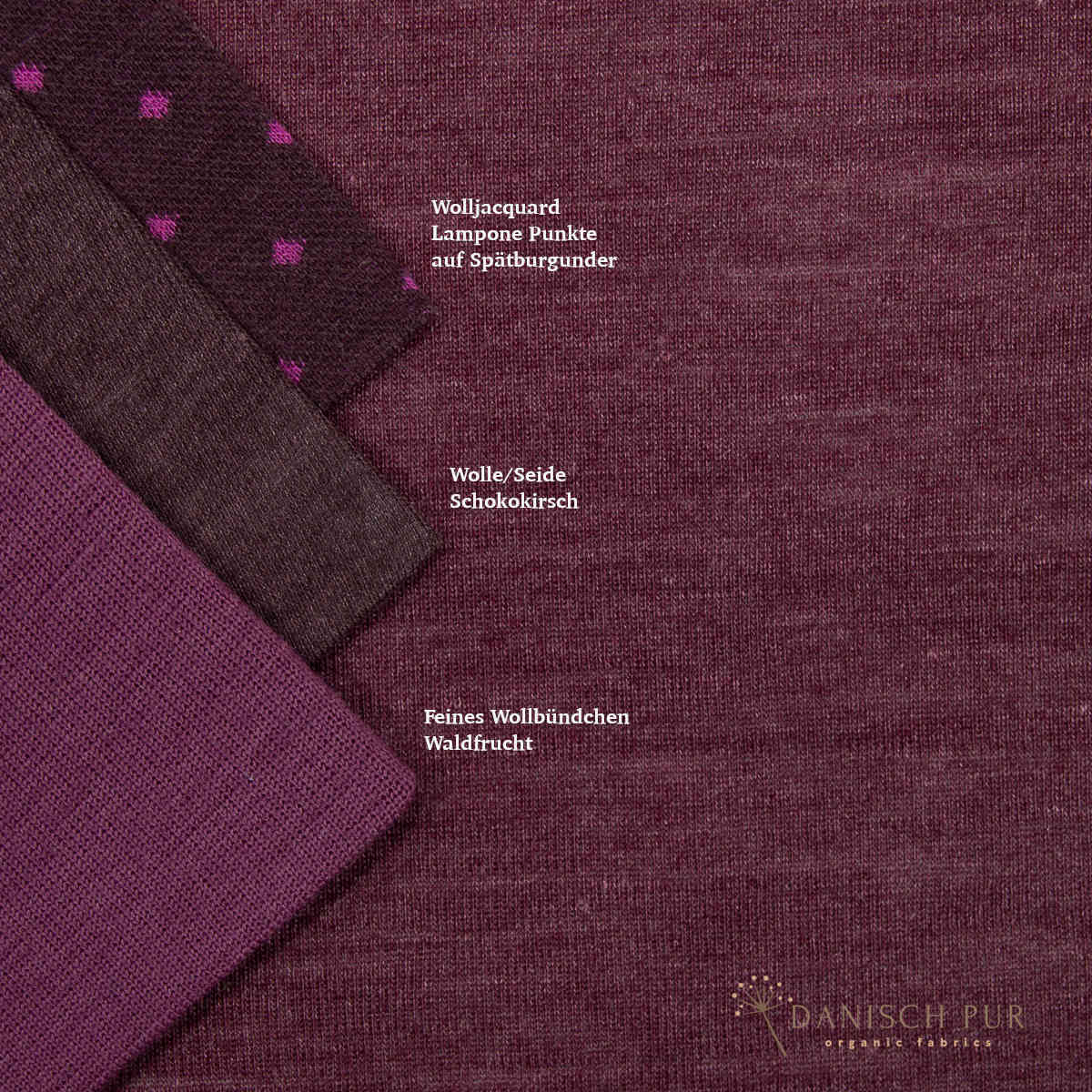 Organic wool silk chocolate-cherry (organic, mulesing-free)