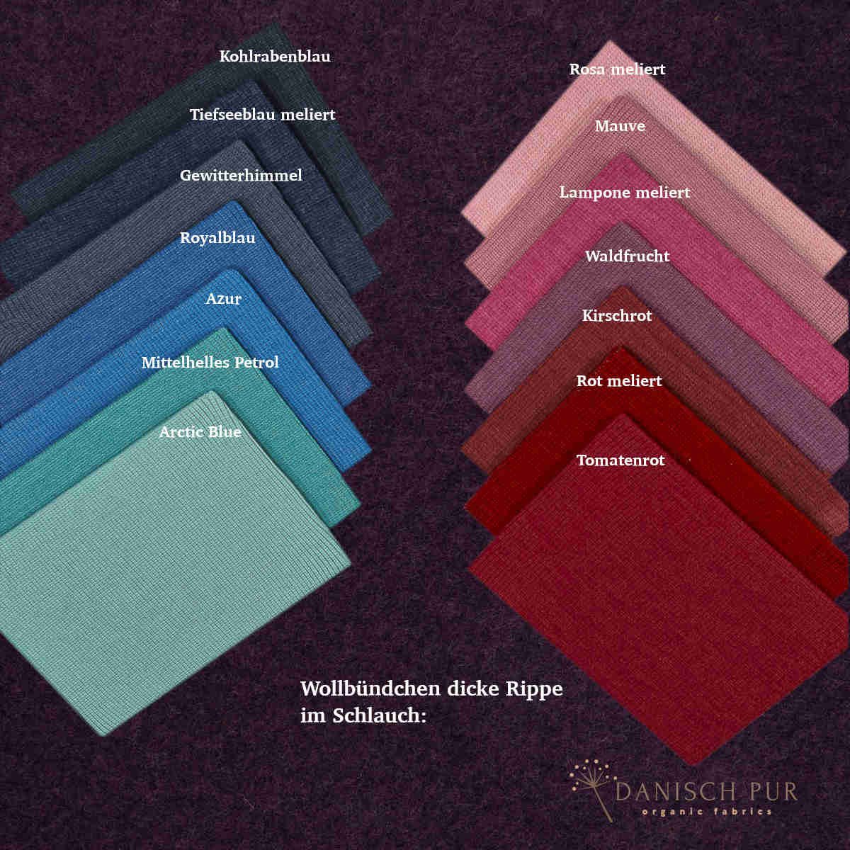 Bio Wollfleece Aubergine meliert(100% Schurwolle, Merino, kbt, mulesingfrei)